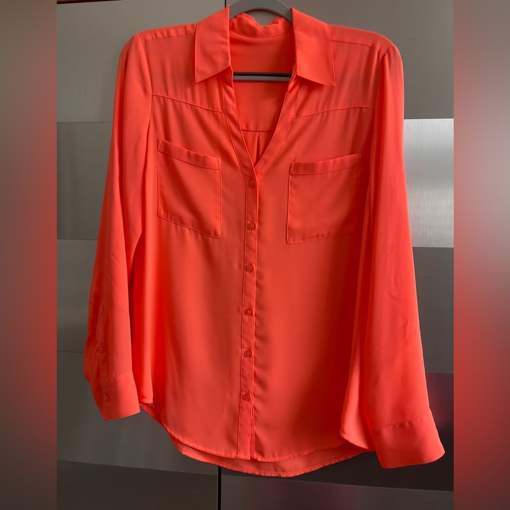 Express Vibrant Coral Blouse